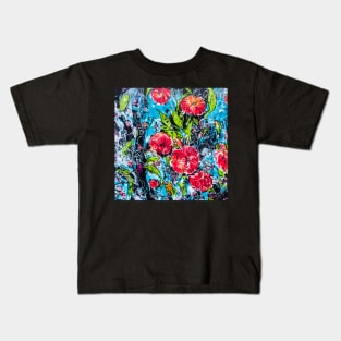 Colorful Graffiti Roses Street Art Pattern Kids T-Shirt